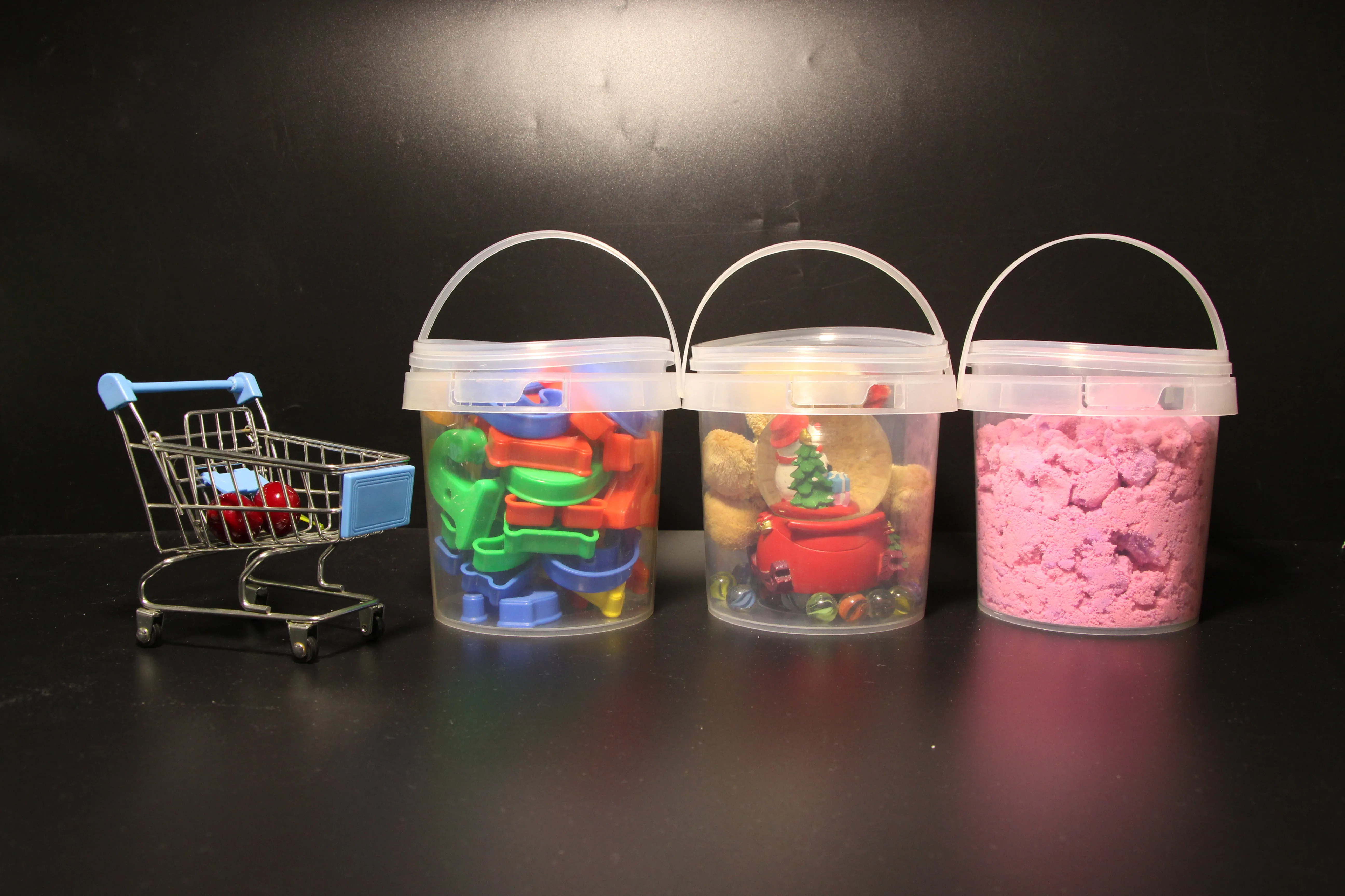 Лидер продаж, Круглый прозрачный пластиковый Ковш с крышкой для пищевых продуктов, 2 л