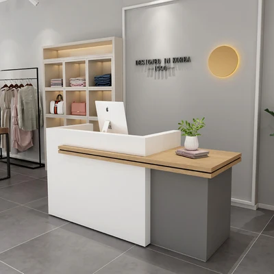 Beauty Salon Curved Small Front Counter Cashier Light Luxury Nail Art Shop Simple Modern Bar Counter