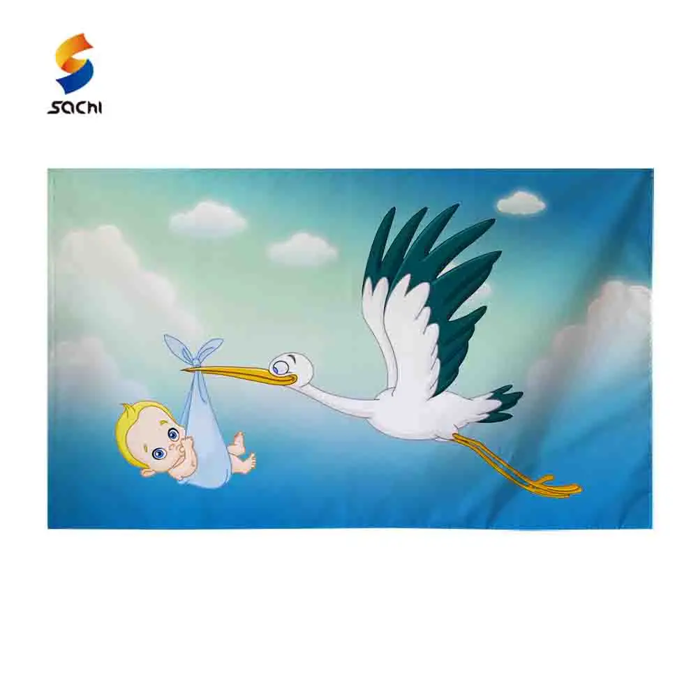 Custom Welcome Home Newborn Oh Baby Stork Sign Banner Printing Its a Boy Welcome Baby Banner for Shower Door Decor