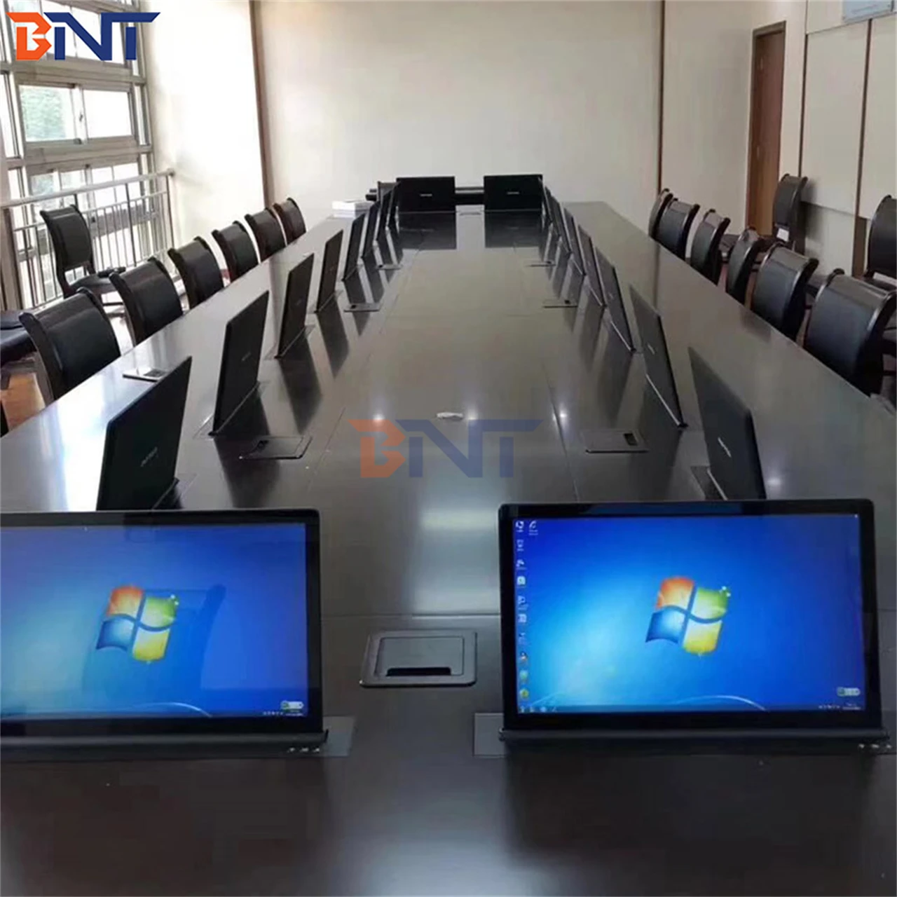 Smart Motorized Monitor Lift System for Video Conferencing