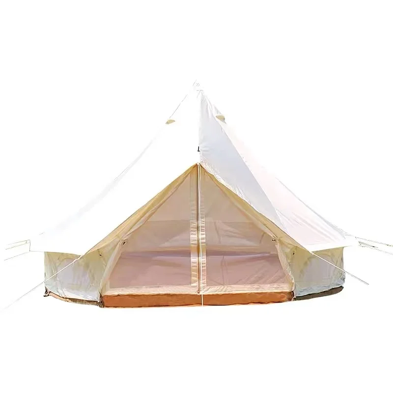 
Plush canvas tent 3m 4m 5 m 6 m clock tent with awning beige permanent canvas tent for sale 