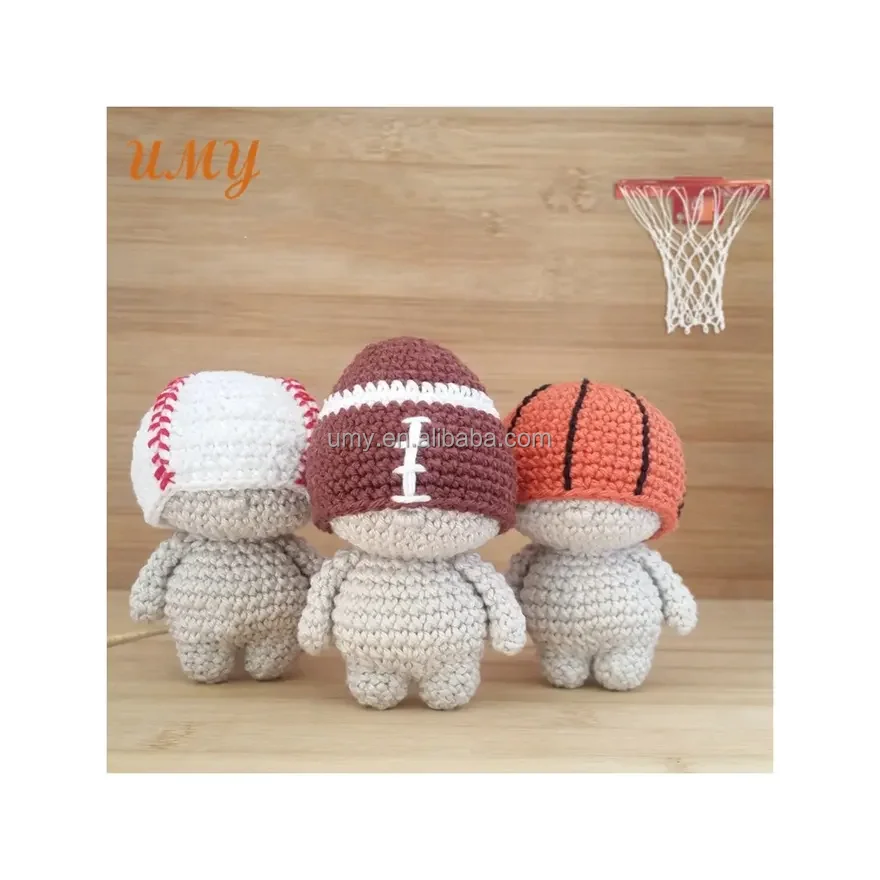 Amigurumi Soft Toys Baseball Hats Baby Boy Crochet Faceless Doll Handmade Dolls