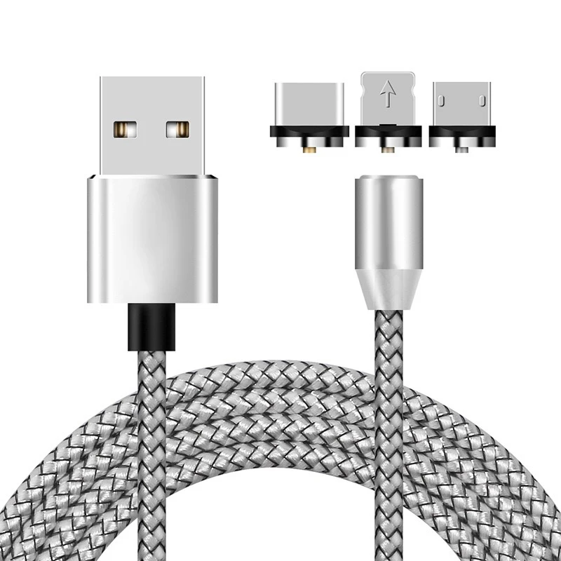 
3 in 1 Phone Strong Magnet Fast Charge Cable Magnetic Charging Data Cable USB Magnetic 