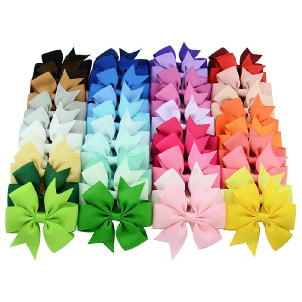 cute grosgrain ribbons christmas decoration ribbons kids ribbon bow hair glitter hair bow clip Hot Sale kanzashi