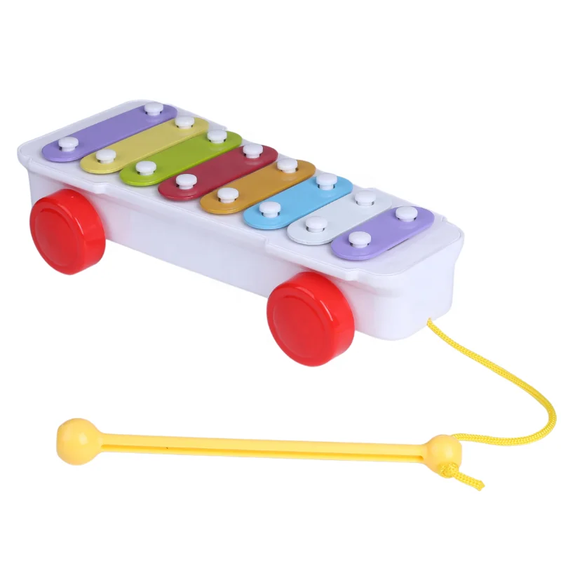 children funny  Music Instrument Toy kids Educational Toys pull car shape plastic music Xylophone toy for baby