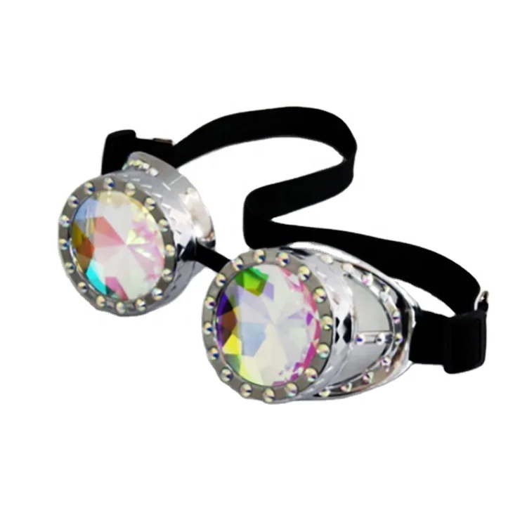 Fancy Men Women Kaleidoscope Glasses Festival Holographic Glasses Retro Party Cosplay Eyewear Steampunk Sunglasses