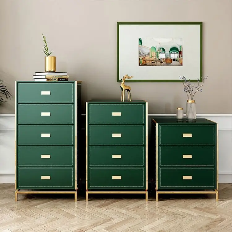 Manufacturers wholesale modern minimalist fashion home 4 drawer storage living room cabinet vanity bathroom green cabinet