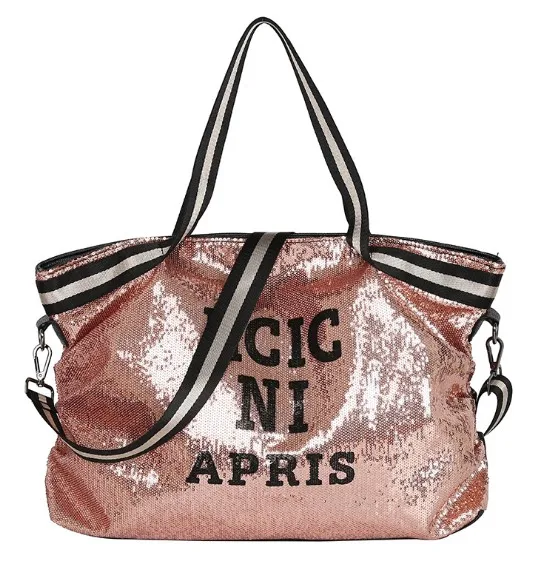 2021 Fashion Women Large Shopping Sequin Tote Bag Glitter Crossbody