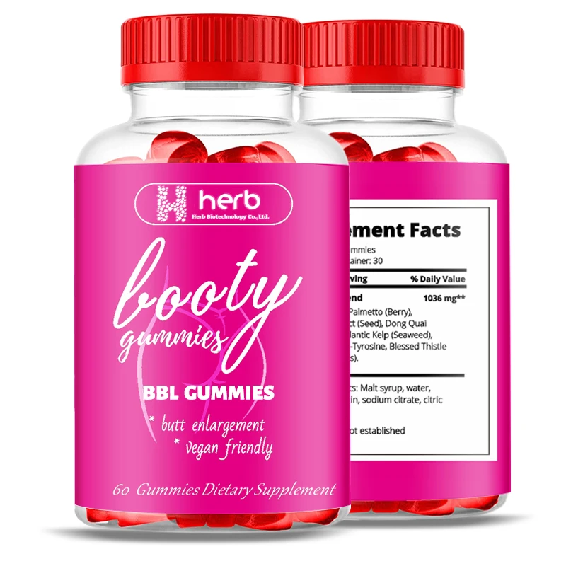 EM Private Label Buttock Enhancement Gummy Bears Vitamins Ginseng Booty Gummies Butt Increase Supplement BBL gummies