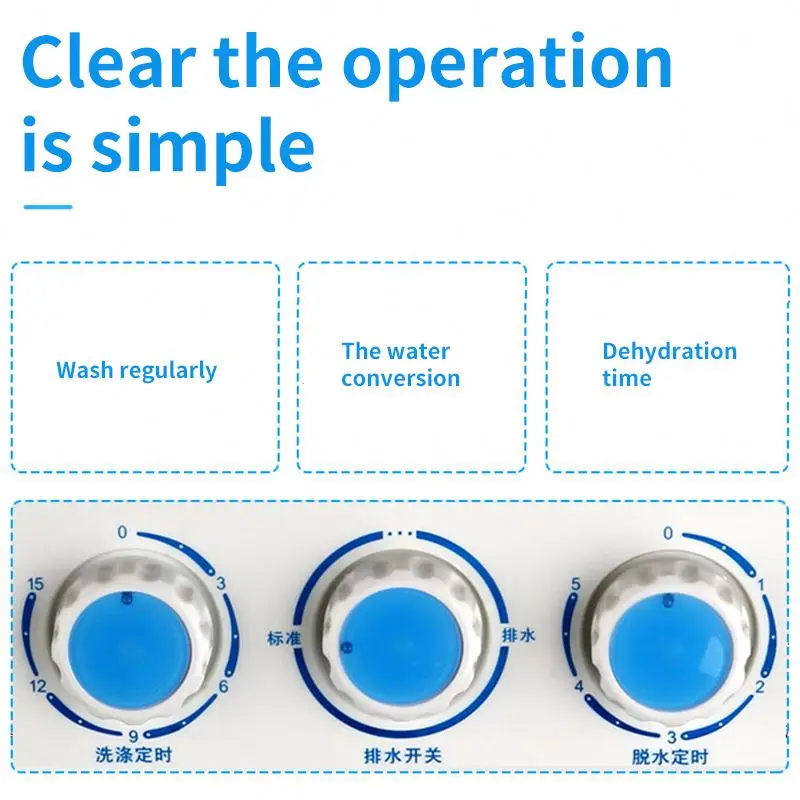 High Performance OEM Motor Plastic CE EMC Color Automatic Material Electric Twin Tub Clothes Portable Washing Machine