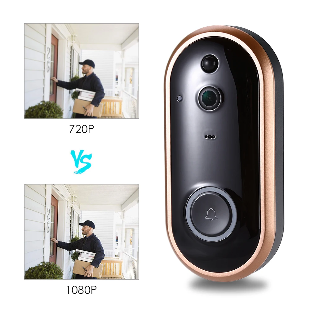Home Wifi Camera Video Doorbell HD 1080p Interphone Smart Phone Wireless With Ring