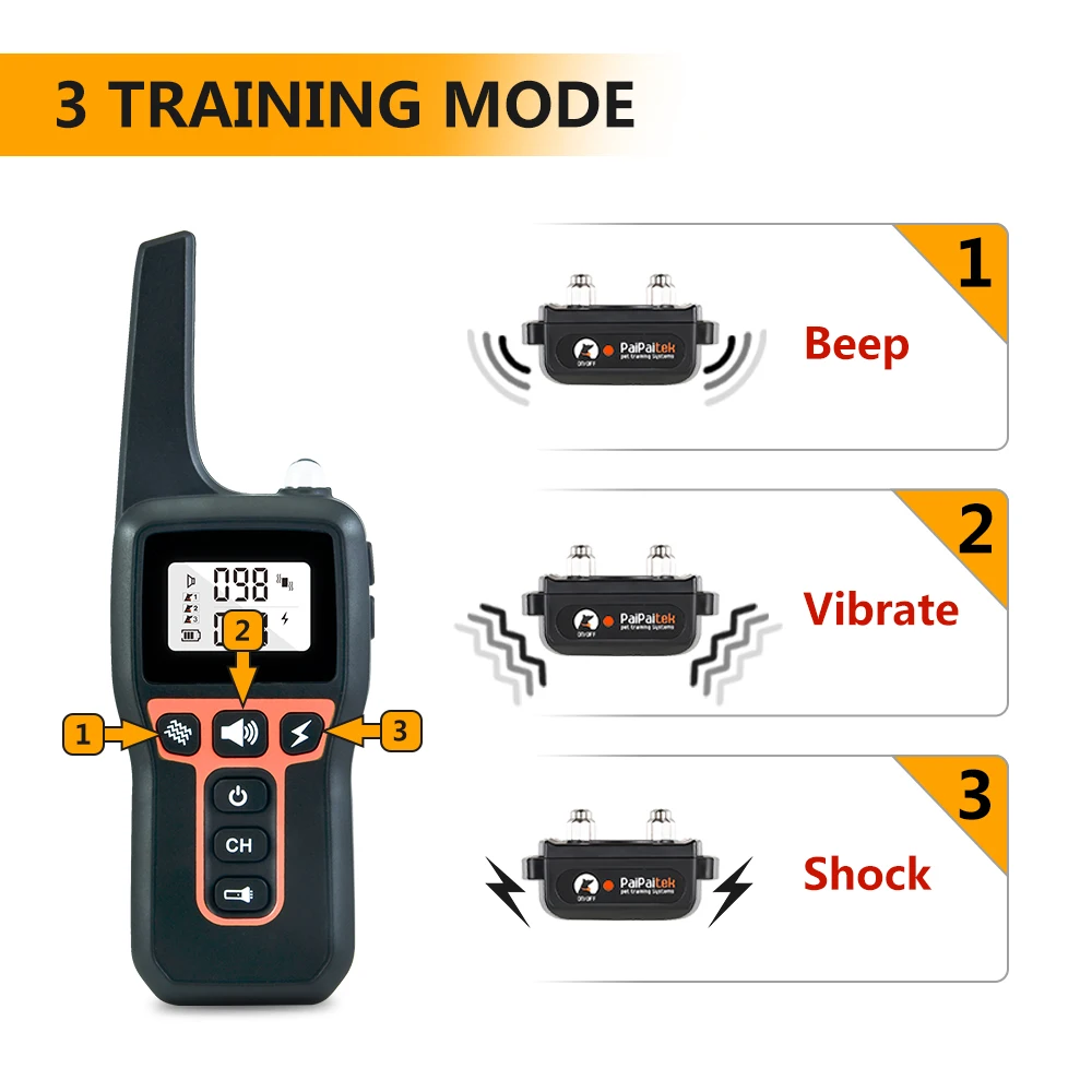 Dog Harness Electronic Shock Vibration Remote Waterproof Rechargeable Dog Training Collars Electric Pet Training E-collar