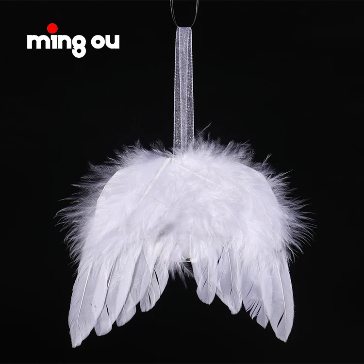 Heat Transfer Printing Xmas angel wings ornaments Sublimation feather angel wings ornaments