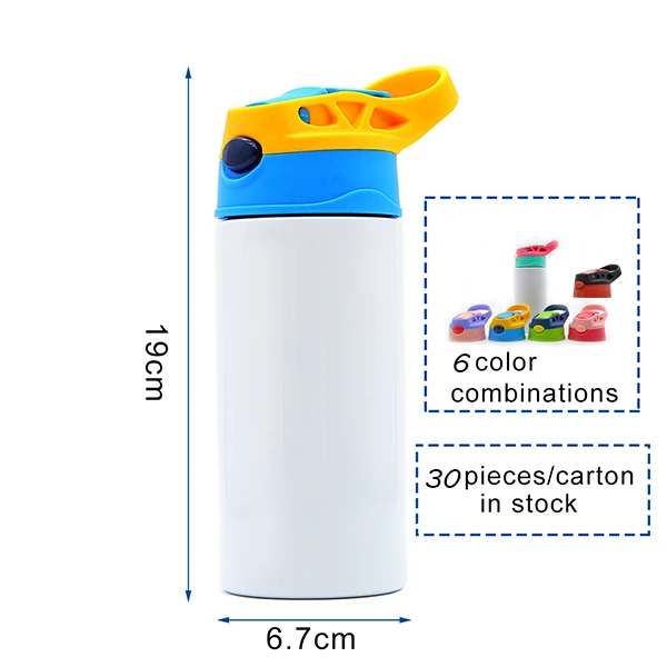 US Warehouse 350ml 12oz Stainless Steel kids cup water bottle Cup DIY Sublimation Blanks Straight  kids sublimation tumblers