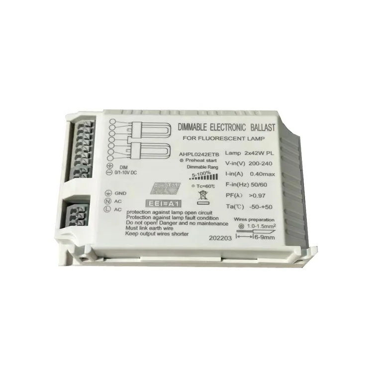 DC 0-10V DALI electronics Dimmable ballast 2X13W 2X18W 2X26W 2X42W for PL-L PL-C PL-T fluorescent Tube