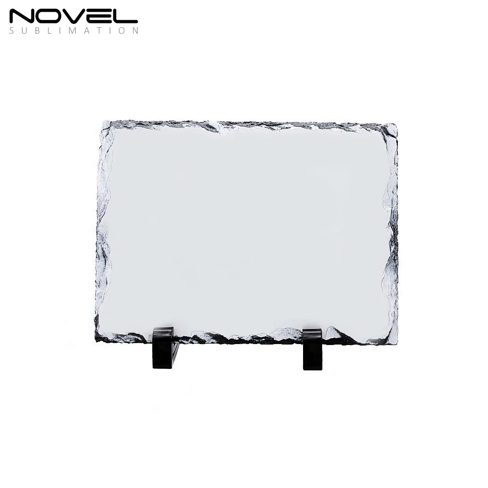 For Desktop DIY Personalized Gift Custom Stone Slate Picture Frame with Display Stand Decoration Sublimation Slate Blanks