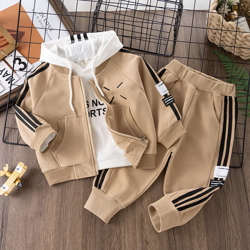 Hoodie sports 3 pieces set cotton baby boy clothes 3 years 2024