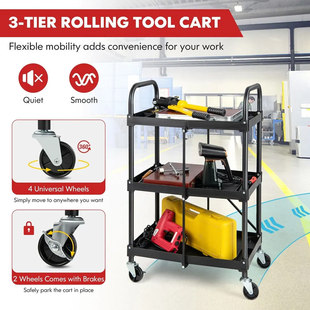 Serving Lightweight Rolling Mechanics Tool Trolley Cheap Iron Garage Tools Cabinet cart