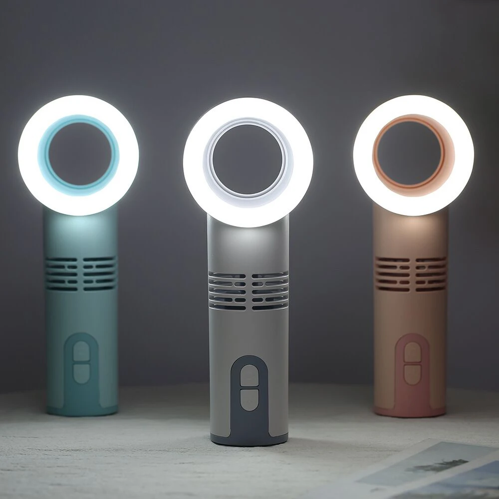
Zero 11 Portable Bladeless Fan Handheld Silent ReChargeable Cordless Leafless Mini Desktop USB Fan With Supplement LED Light 