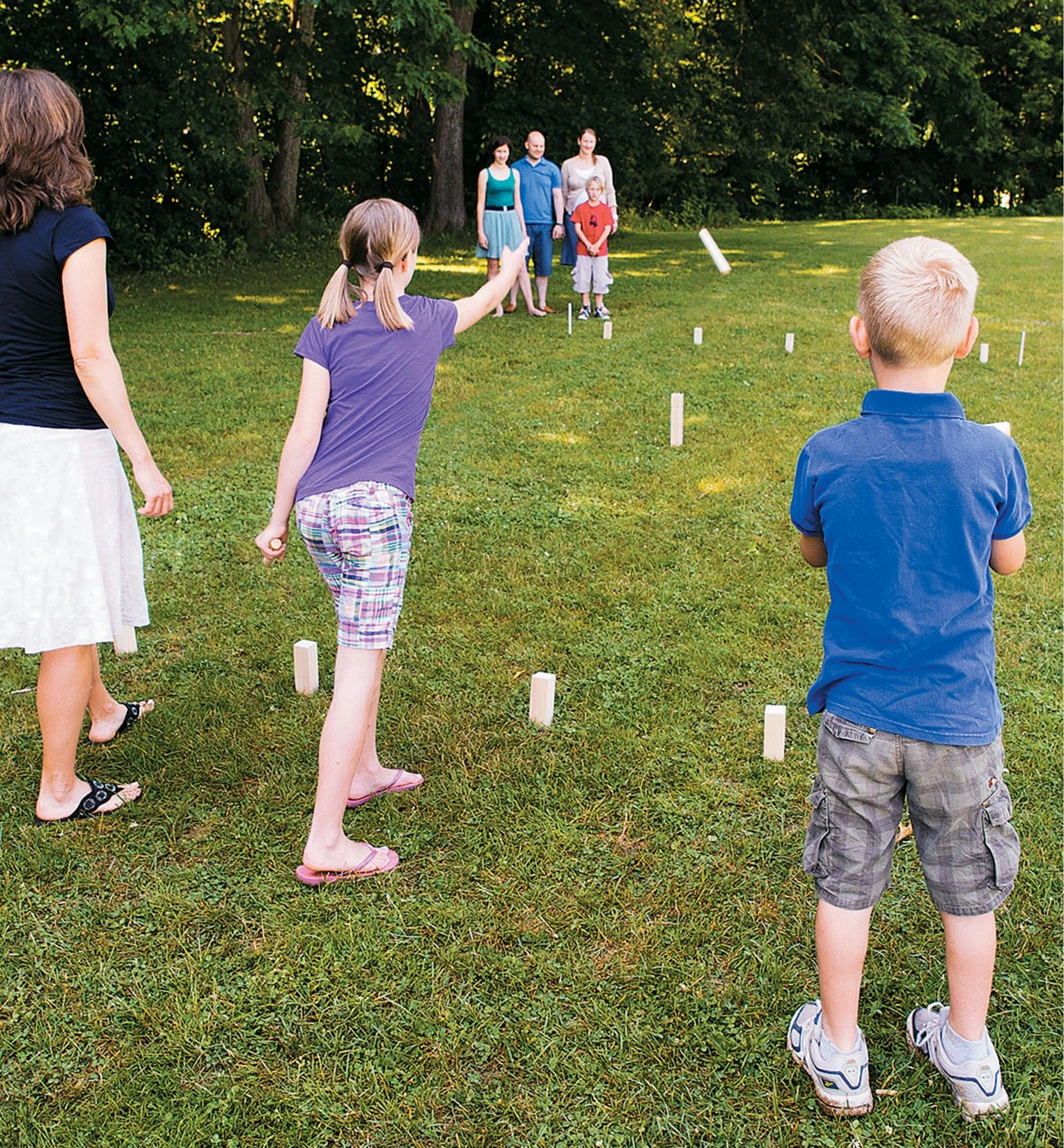 Educational Garden Games for Kids and Adults Outdoor Wooden Kubb Game Set  for Fun and Learning