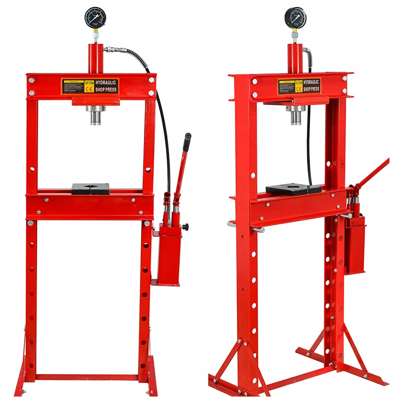 Double Piston Pump 20 Ton Hydraulic Press with Pressure Gauge Shop Press