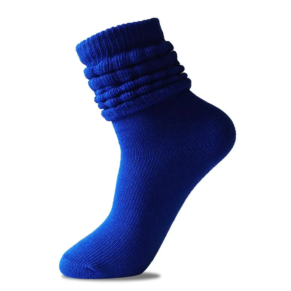 Fashionable wholesale cotton extra long knee high girls heavy slouchy sock thick slouch colorful custom socks for