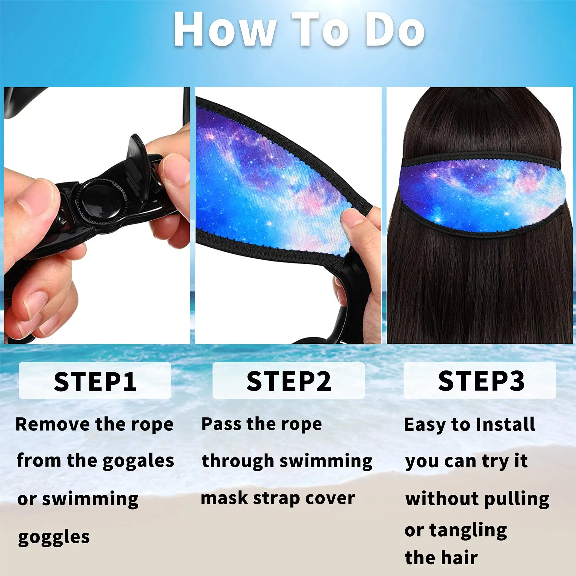 Comfort Neoprene Padded Protection Diving Diver Swimming Mask Strap Cover Hair Wrap