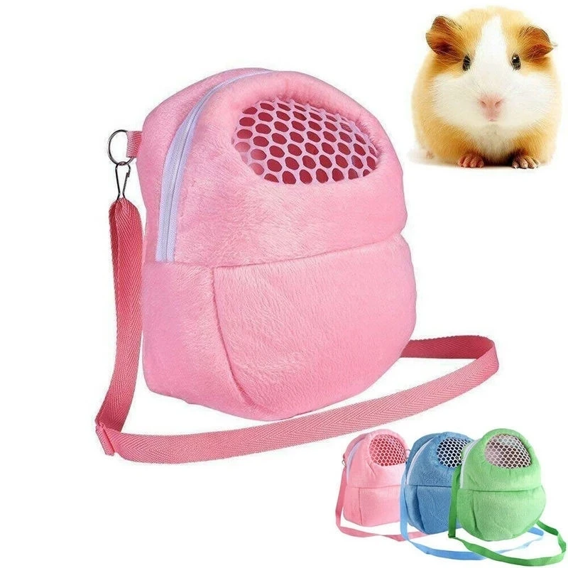 
Small Pet Carrier Rabbit Cage Hamster Chinchilla Travel Warm Bags Guinea Pig Carry Pouch Bag Breathable Pet Cage Rat Leash 