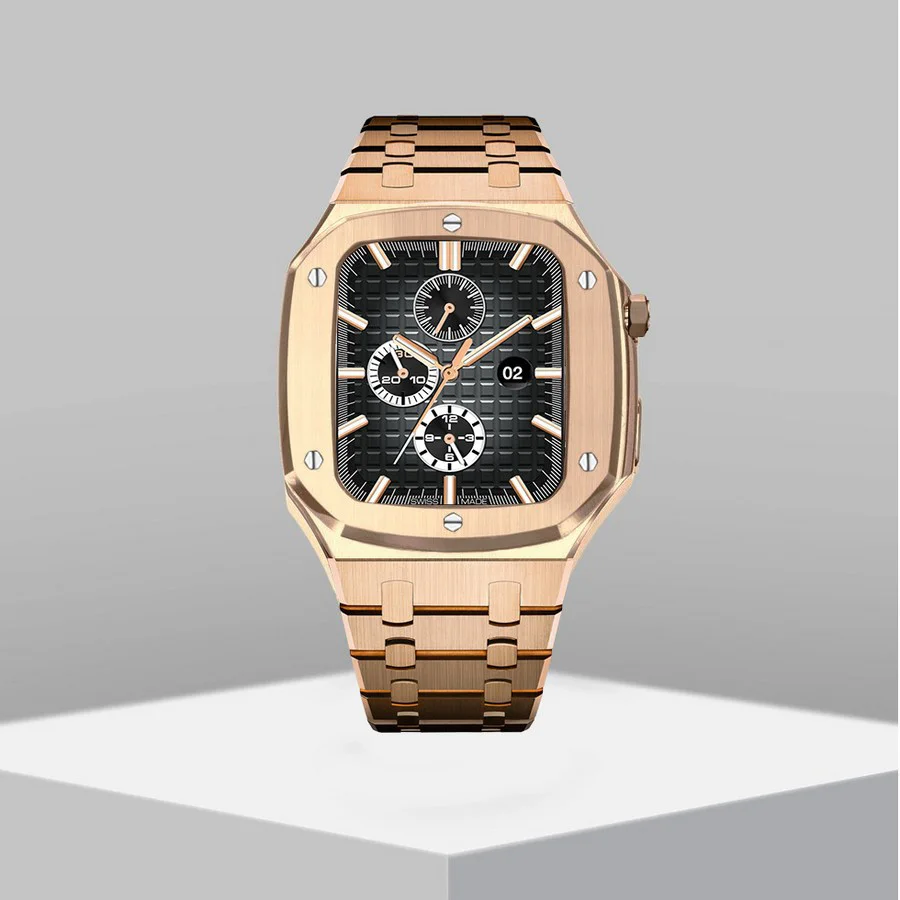 Корпус из нержавеющей стали Qiman для apple watch, корпус из розового золота для Iwatch серии 4/5/6, металлический корпус для Apple Watch 44 мм