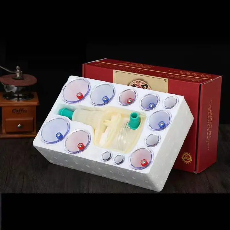 Hot sale 12 PCS Hajima Cupping Set , Chinese 12 PC Professional Fire Glass Cupping Set