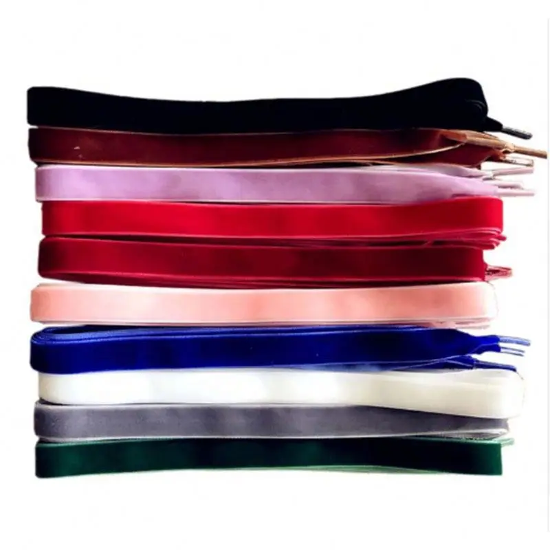 50-200cm Width Velvet Surface Shoelaces Women Men Black White Blue Colorful Leather Sports Casual Shoes Laces
