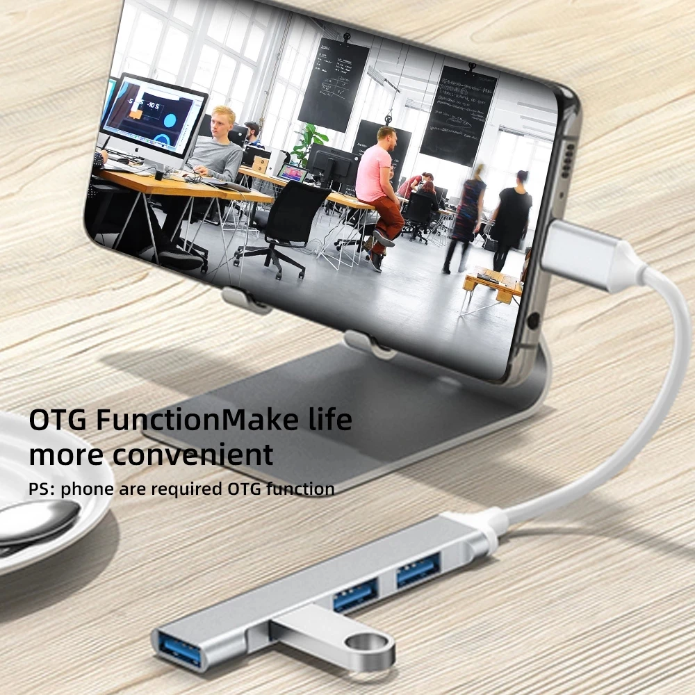 4Port USB 3.0 Hub USB Hub High Speed type c Splitter 5Gbps For PC Computer Accessories Multiport HUB 4 USB 3.0 2.0 Ports