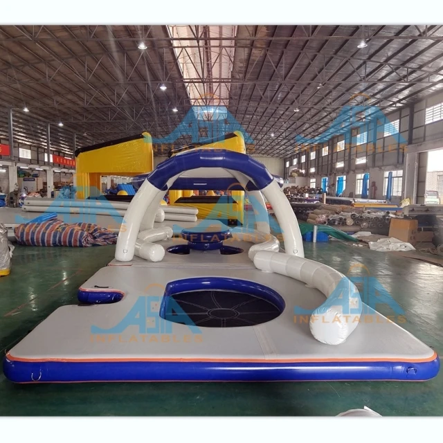 Drop Stitch PVC Inflatable Floating Dock Water Swimming Sea Platform for Lake With Tent