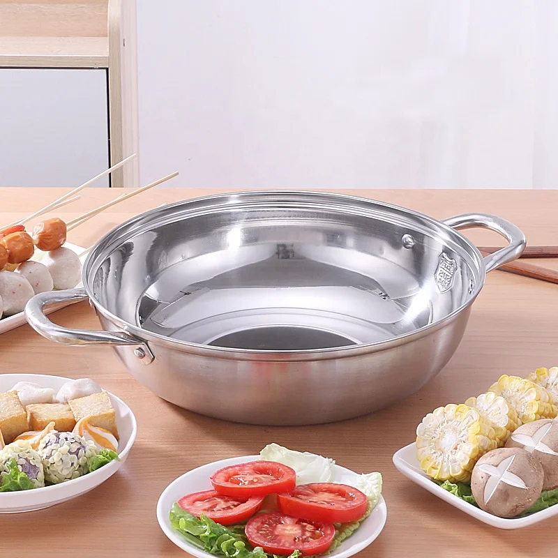 Кухонная посуда из нержавеющей стали 304 кастрюля для супа и овощей shabu фондю большой емкости