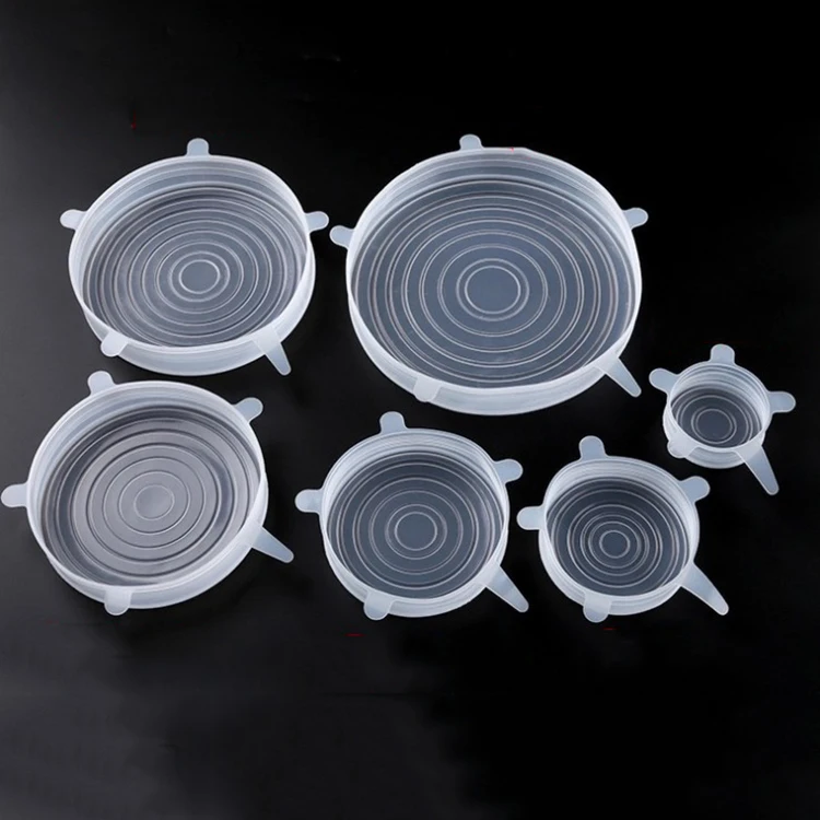 Wholesale food grade reusable silicone stretch lids cover universal silicone food wrap