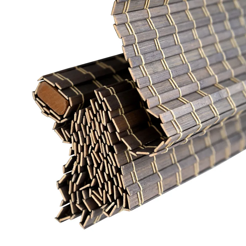 Natural Bamboo Roller Blind,Cordless Curtains Blackout Bamboo Blind