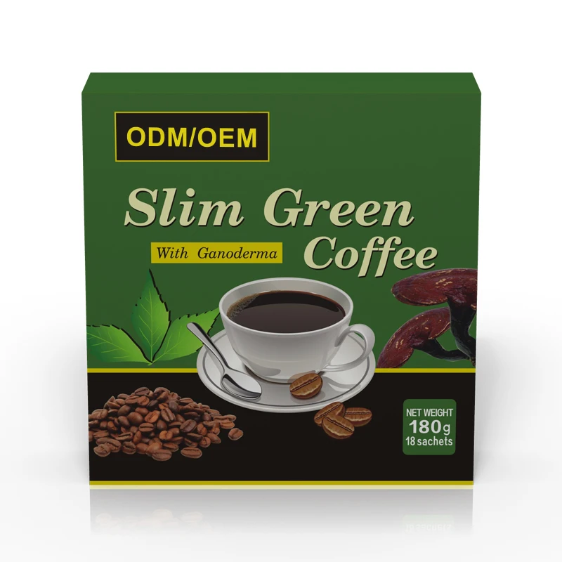 Fast Diet Coffee Factory Halal GMP natural burning-fat de-tox instant powder slim green coffee with Ganoderma