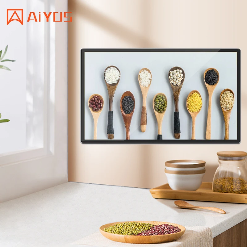 32 43 55 65 Inch Super Narrow Frame Android 11 wifi Smart TV LCD Screen Advertising Players Digital Signage for Wall Mount