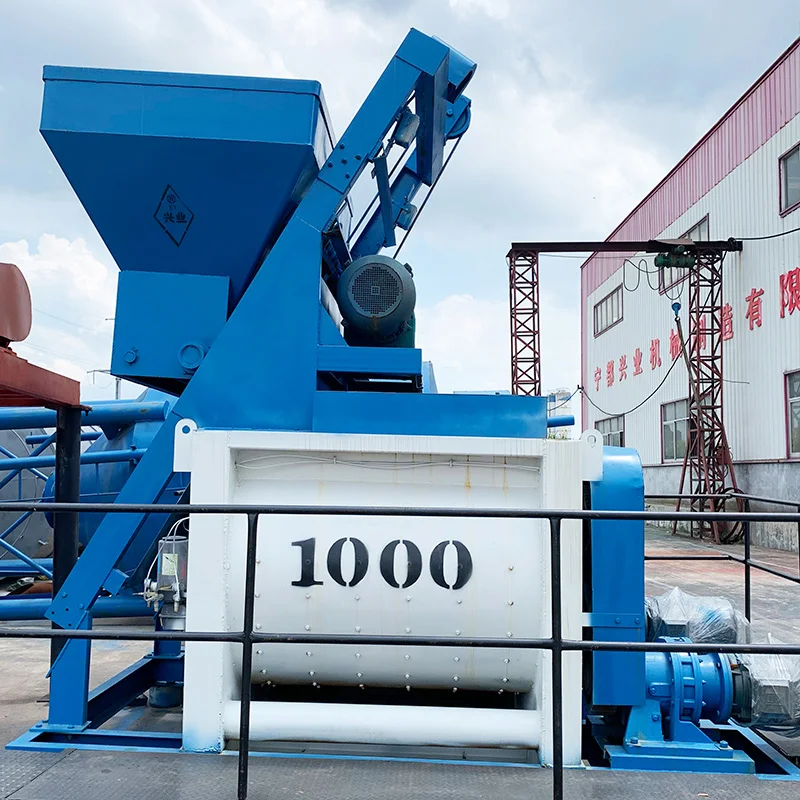 Automatic Double Shaft Cement Concrete Mixer Machine Concrete 1m3 1.5m3 Twice Shaft Mixers