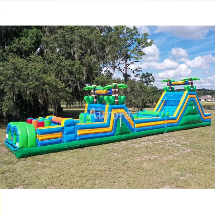 Giant party rental equipment blow up kids bounce house juegos inflables wipeout inflatable plam tree obsatcle course for pool
