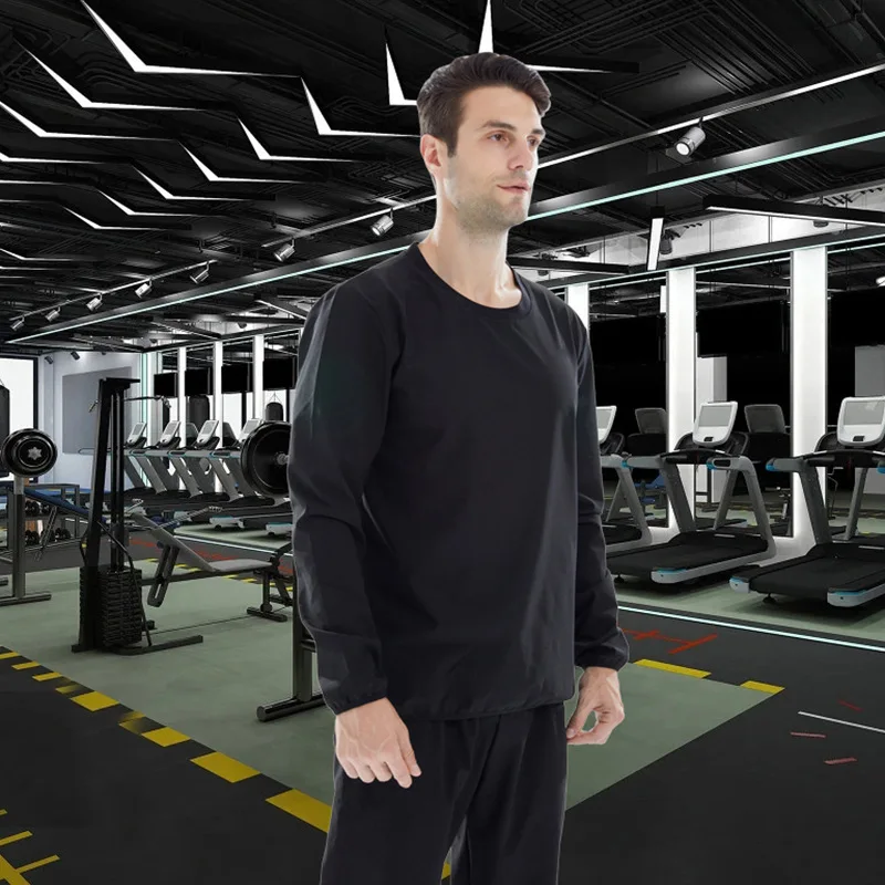 Vedo Men Sauna Suit Zipper Bodybuilding Coat Pants Weight Loss Magic Slimming Suit Shapewear Suana Suit
