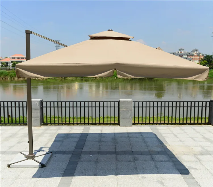 
Outdoor Big Garden Parasol Multiple Colors Options Waterproof Standing Side-mount Cantilever Roman Umbrella 2.5m*2.5m/3m*3m 