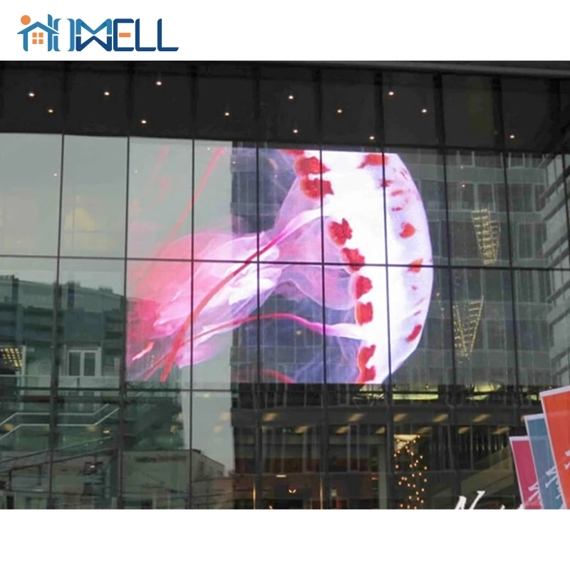 Transparent LED Screen Curtain Creative LED Curtain Net P56 Video Wall Outdoor Building