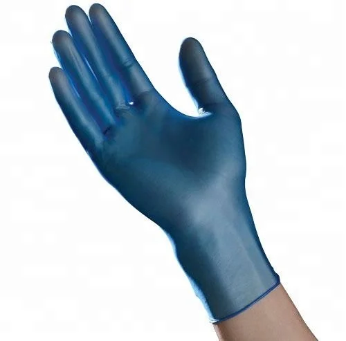 Salon care disposable smooth vinyl glovees blue/clear/black/while color vinyl glovees