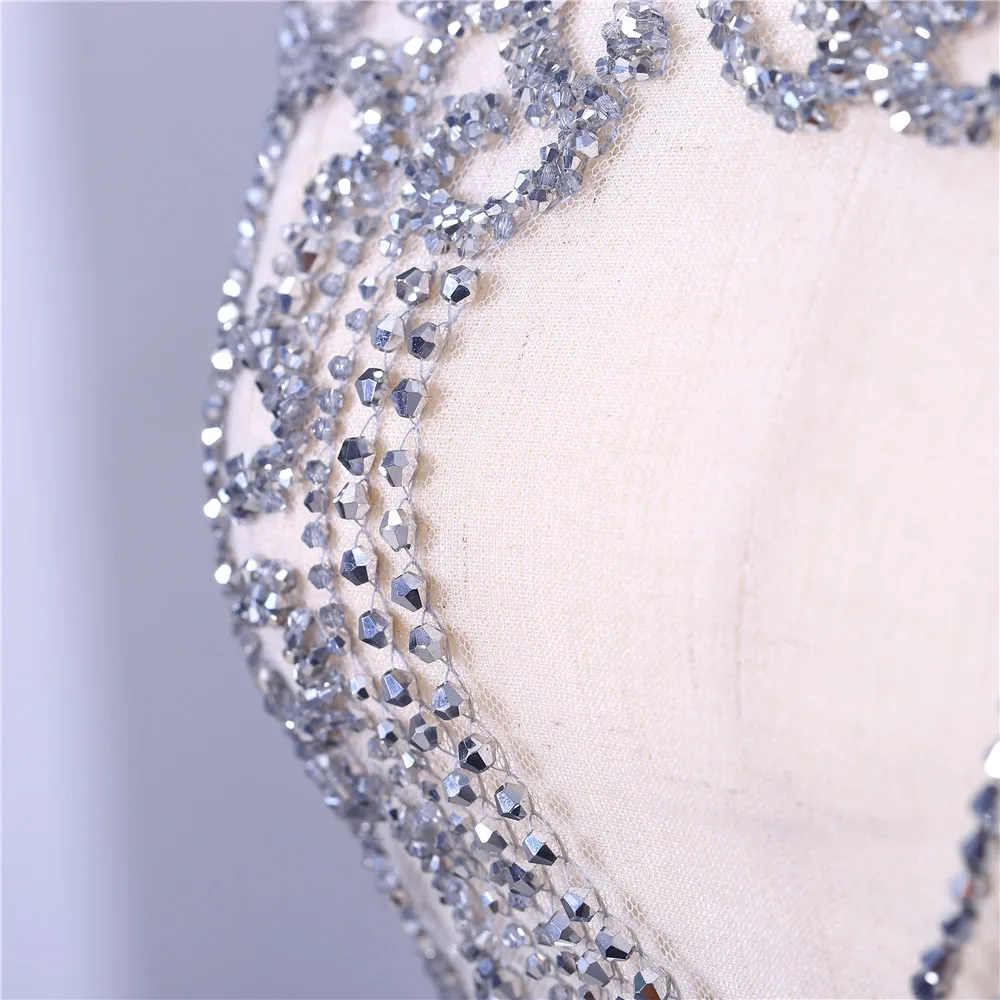 Dra-405 rhinestone crystal stone applique patches bodice patches for wedding dress