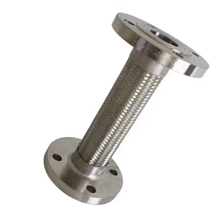 Stainless Steel Wire Braided Flexible Expansion Joint Corrugated Metal Hose With Flange