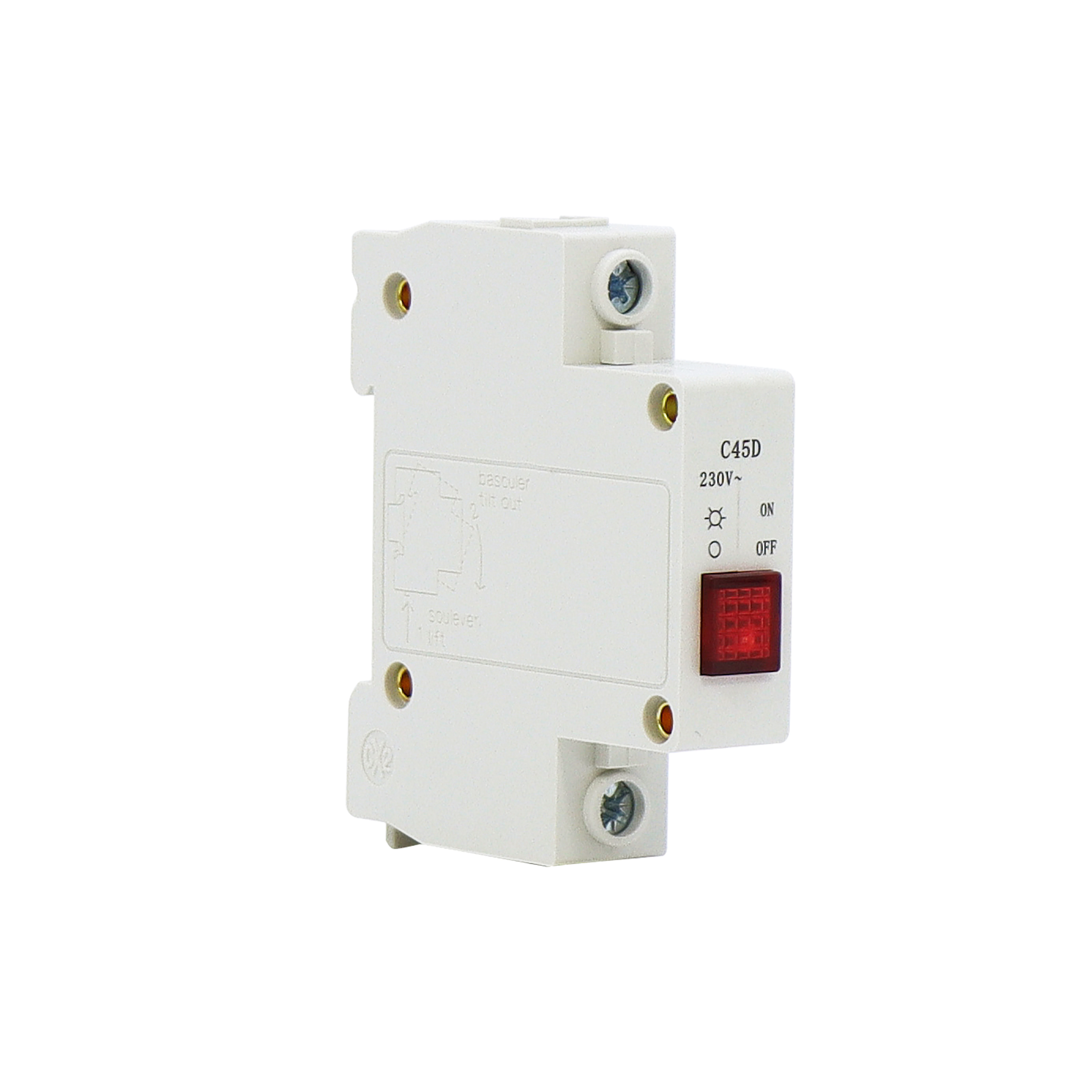 din rail DZ47 C45D 230V RED led Indicator Signal Lamp