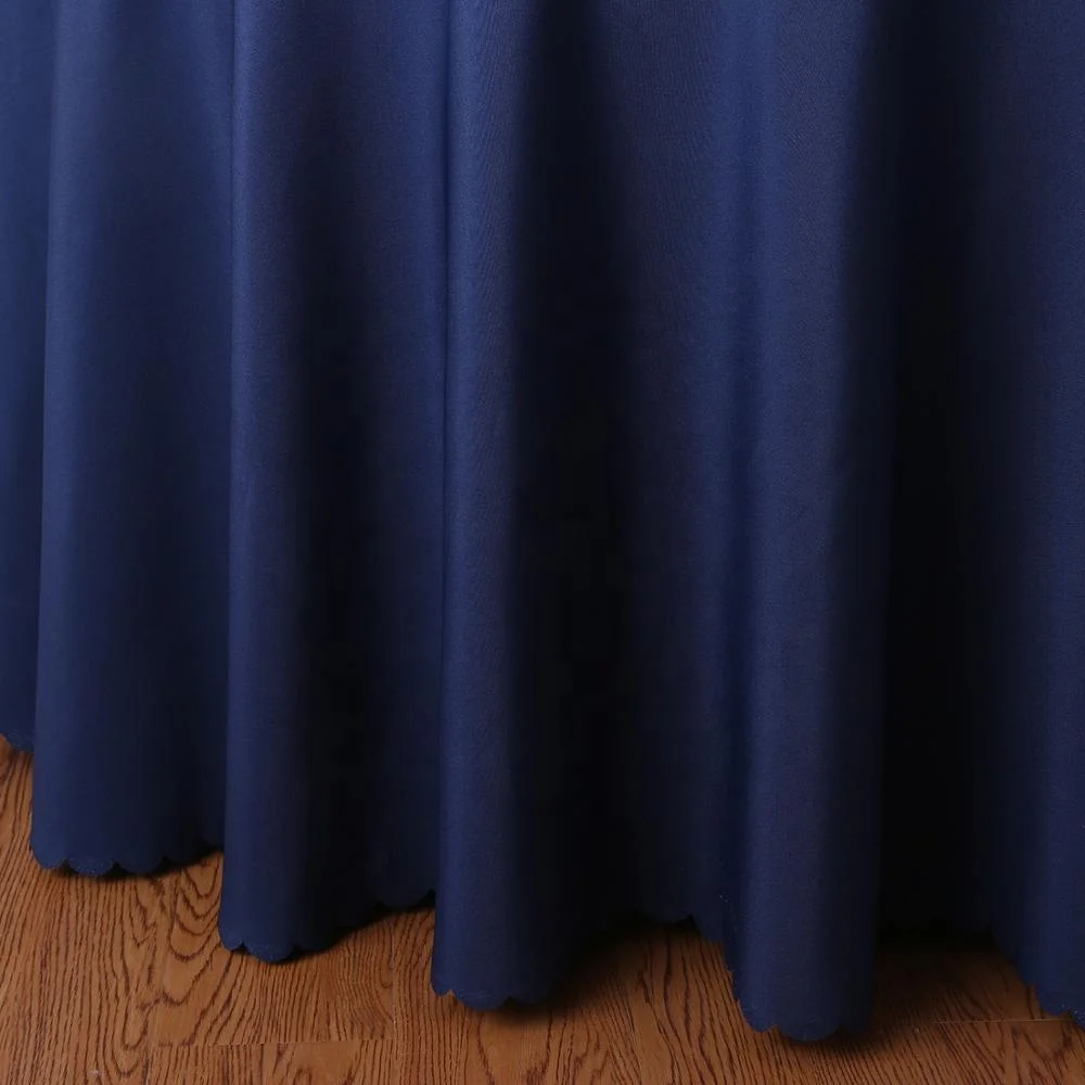 
Washable Navy Blue Polyester Fabric Table Cloth For Round Tables 