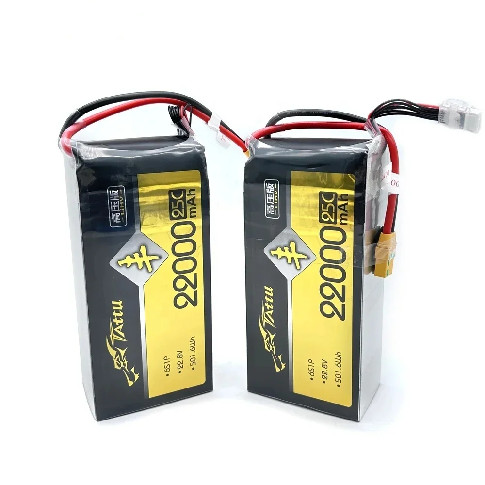 Tattu UAV Battery 6S LIPO 22.8V 16000mAh/22000mAh for Four Axis Drone Six Axis Robotic Agriculture Uav
