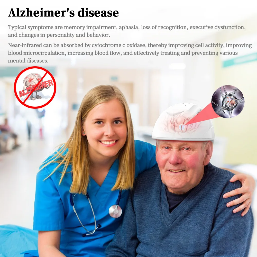 Suyzeko Brain Health Stimulator Parkinson Dementia Healing 810nm Lights Therapy Device Infrared Light Photodynamic Helmet